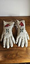Antique OLD Native American  Indian beaded gloves Horses Rare  picture