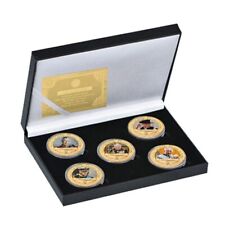 5PCS UK King Charles III Gold Coins British Royal Souvenir Coin In Box For Gifts picture