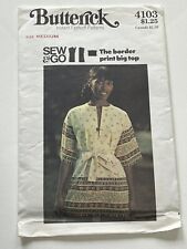 Vintage Top Size Medium Cut Pattern B4103 Boho Hippie Jewel Neck Self Tie Belt picture