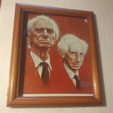 Bertrand Russel Portrait by Rockwell 1970s reprint 1967 Ramparts Illustrations picture