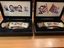 Two Civil War Folding Knifes Abraham Lincoln  Robert e Lee picture