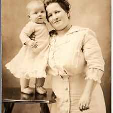 ID'd c1910s Laurierville, Quebec Cute Mother Baby RPPC French Real Photo PC A185 picture
