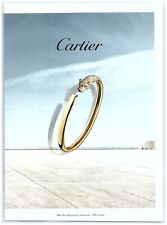 2022 Cartier Print Ad, Panthère de Cartier Bangle White Panther Gold Sky Luxury picture