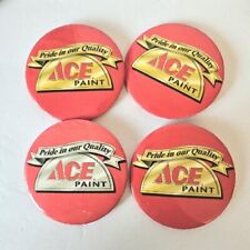 Vintage Pride In Our Quality Ace Paint Red Round Large Button Pin 3