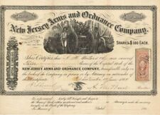 New Jersey Arms and Ordnance Co. dated 1864 - Stock Certificate - Gun Stocks & B picture