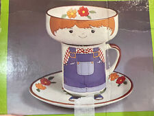 Vintage Interpur 3pc Child Gardener Ceramic Mug Bowl Plate set Collectible B74 picture