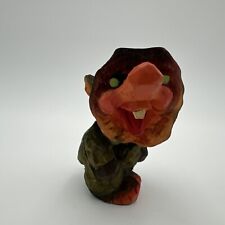Vintage Henning Style Carved By Hand In Norway Painted Wood TROLL FIGURINE 3.25