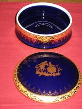 Vintage Limoges France Porcelain Courting Couple Round Trinket Box  picture
