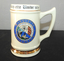Vintage Marquette University Ceramic Logo Mug  Gold Accents Mid Century Ceramics picture