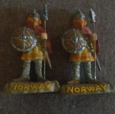 Vintage Pair Nord Souvenir  Scandinavian Viking Resin Figurine picture