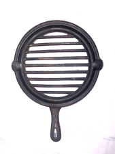 Early Antique Round Primitive Cast Iron Handled Broiler Grill Grate picture