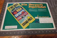 Newport Cigarette Tobacco Super Tickets Prize- 2 Page Vtg Print Ad Ephemera 1985 picture