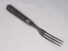 antique 3 prong fork old wood serving utensil full tang wooden handle picture