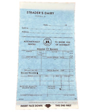 Strader's Dairy Hiseville KY GLASGOW Barren Kentucky UNUSED Paper Sale Receipt picture