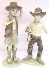 COWBOY & COWGIRL FIGURINE WMG 2003-TALL WESTERN COLLECTIBLE 13”x4”x3 Each picture