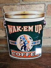 RARE VINTAGE WAKE-EM UP COFFEE PORCELAIN SIGN 12