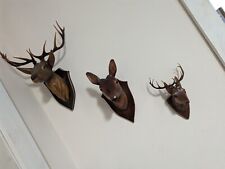 Antique German Black Forest Hand Carved Deer Heads picture