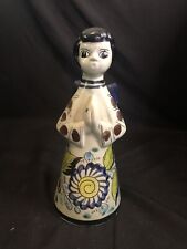 VTG Tonala Mexican Folk Art Pottery SIGNED Praying Angel 🕊️ Candle Holder 🕯 picture