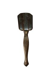 Vintage Antique Hair brush Brass/ Metal Removable Head Engrave Flowers Gold Tone picture