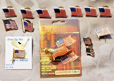 Lot Of 15 Miscellaneous USA Flag Pin / Pinback States picture