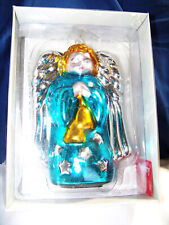 VINTAGE DEPT 56 MERCURY GLASS LARGE ANGEL CHRISTMAS ORNAMENT - NWT picture