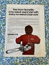 Vintage 1972 Homelite 150 Chainsaw  Print Ad Sweatshirt Giveaway Hoodie picture