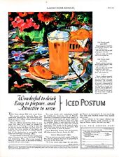 Original 1927 Postum Ad: Iced, Wonderful to drink, easy prepare, attractive  picture