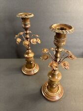 Pair Of Antique Bronze Candlesticks/Candleholder/England C.1910/Arts And Crafts picture