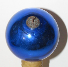 Vintage Antique Kugel Glass Cobalt Blue Ball Christmas Ornament 3.5