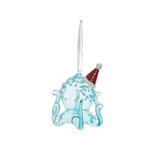  Blue Holiday Oggy Octopus Glass Christmas Ornament 3.5 Inch  picture