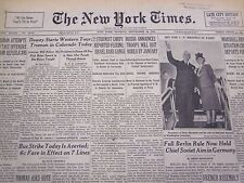 1948 SEPTEMBER 20 NEW YORK TIMES - DEWEY STARTS WESTERN TOUR - NT 4407 picture