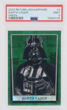 2023 Topps Star Wars Chrome Sapphire ROTJ DARTH VADER #3 GREEN PSA 9 picture