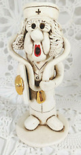 Vintage Whimsical Nurse Figurine Whistle Pottery Artist Signed PUK 1987 picture