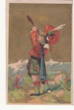 Alpine Boy Using Telescope Mountains No Advertising Vict Card c1880s picture
