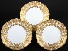 12 Derby Salad or Dessert Plates with Elaborate 2-Color Gilding, antique picture