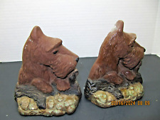 Vintage Chalkware Scotty Bookends picture
