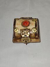 Vintage Old Collectible  Small Carmel Bone Tricket Box picture