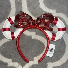 Disney Cruise Line Red & White Lifesaver Minnie Ear Headband Rare picture
