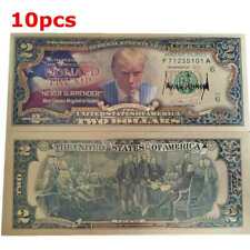 10pcs 2024 Donald Trump $2 Novelty Gold Foil Dollar Bill Trump Never Surrender picture