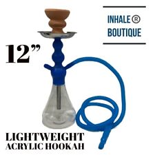 Lightweight Acrylic Hookah Set “UNIQUE” BLUE 12” / Traveler Size / Unglazed Bowl picture