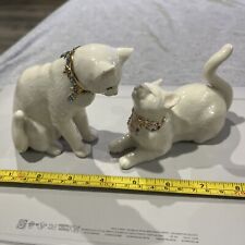 Lenox Awake to a Kiss White Cat with Jeweled Gold Collar picture