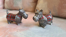 JEFFREY BANKS Scottie Dog Silver-Plated Pewter Salt & Pepper Shakers Christmas picture