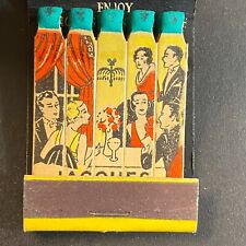 Jacques French Restaurant Chicago c1940's-50's Full FEATURE Matchbook VGC Scarce picture
