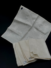 Vintage White Cotton Rayon Damask Napkins Toyobo Japan Set of 4 10.5 inch picture