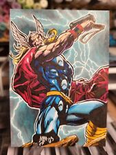 Thor Marvel Comic's 1/1 Hand Drawn With Chrome Signed By Artist Todd Mulrooney picture