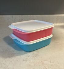 Tupperware Lunch-It Container Divided Set of 2 Pink & Blue White Seals Lids picture