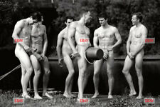 POSTCARD Print / Six nude men by the lake  picture