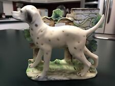 Vintage Nasco Del Coronado Japan Spotted Dalmatian Dog By Stone Wall & Fence picture