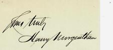 “Secretary of the Treasury” Henry Morgenthau Jr Hand Signed 3X5 Card COA picture