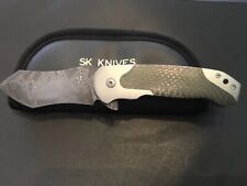 Steven Kelly Custom Damascus Collision Flipper Folder Folding Knife picture